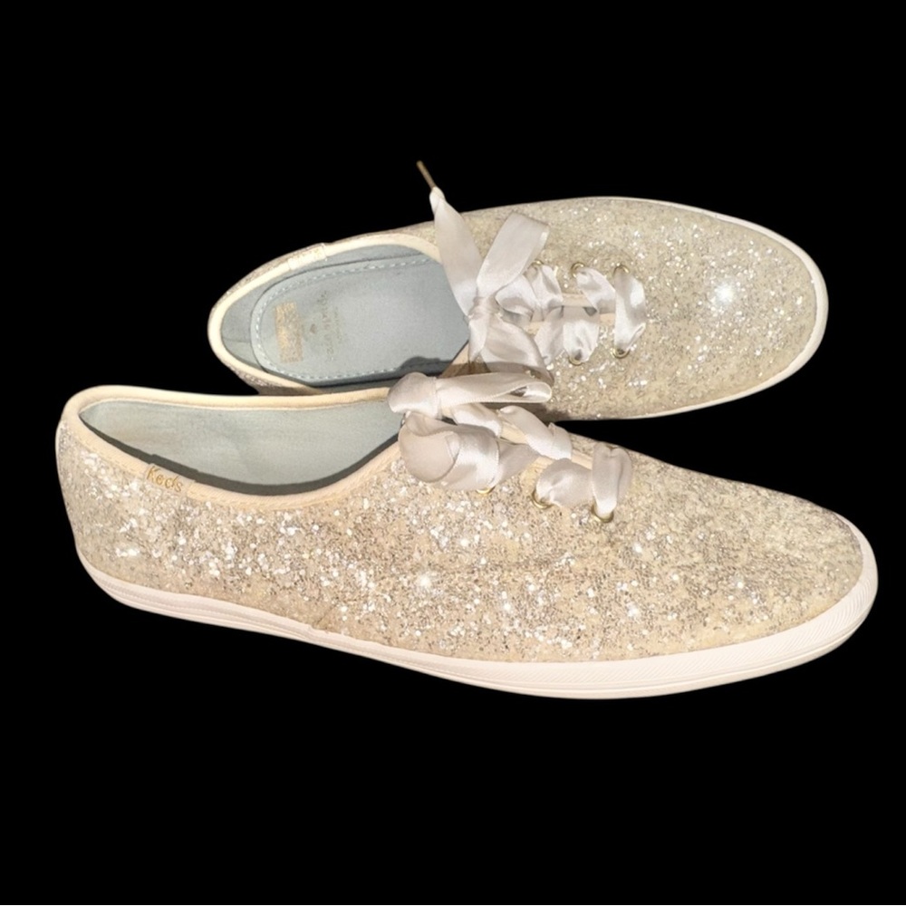 KATE SPADE gold glitter KEDS women’s sneakers TENNIS SHOES size 9.5